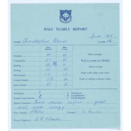 Bletchington Public School Half Yearly Report June 1968