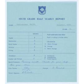 Bletchington Public School Half Yearly Report December 1969
