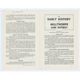 The History of Millthorpe and District