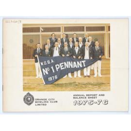 Orange City Bowling Club Annual Report and Balance Sheet 1975-1976
