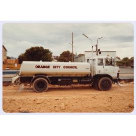 Water truck during construction works of Bathurst Road, Orange