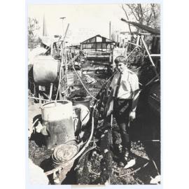 Orange laundry following a fire in 1976