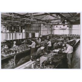 One of the earliest photographs of the Elcon fan production section, Emmco factory, Orange