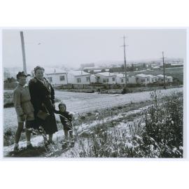 Migrant worker's wife Mrs Klara Hueneke with sons Klaus and Wally