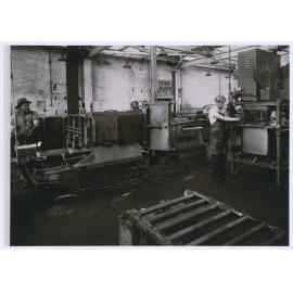 Making refrigerator cabinets in the early 1950s at the Emmco plant, Orange