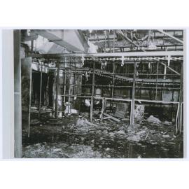 Destroyed: the scene in the Emmco paintshop, Orange following a fire