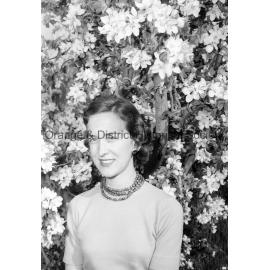 Shirley Laughton with blossoms