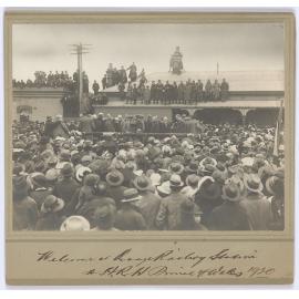 Royal visit to Orange in 1920 by HRH Edward, Prince of Wales, welcome at Orange Railway Station