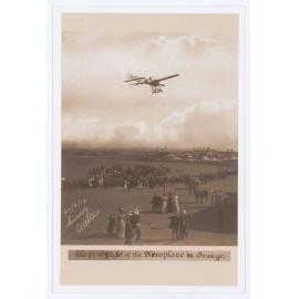 The first flight of the aeroplane in Orange