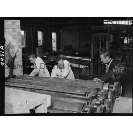 Unpacking the new printing press at the Central Western Daily