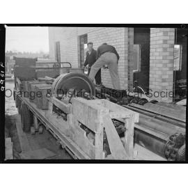 Unpacking the new printing press at the Central Western Daily