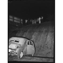 Car crashes on railway line