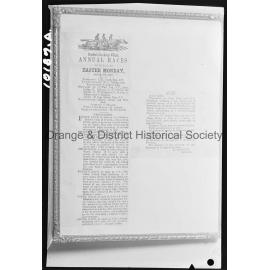 Copy, Easter Race program March 1883