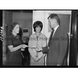 Cherry Blossom Queen candidate, festival cheque