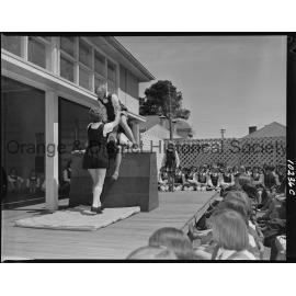 Physical education display by pupils at PLC