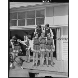 Physical education display by pupils at PLC