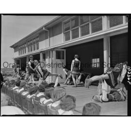 Physical education display by pupils at PLC