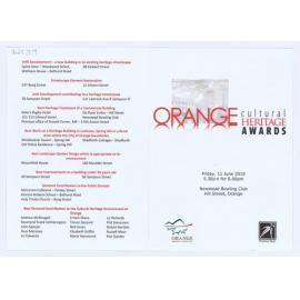 Orange City Council's Cultural Heritage Awards 2010