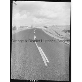 Freshly painted 'off-centre' lines