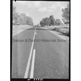 Freshly painted 'off-centre' lines