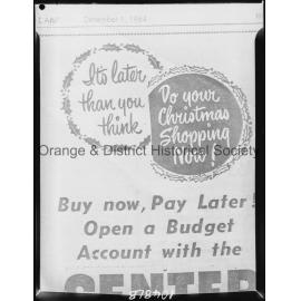 Copy sign for Center Store