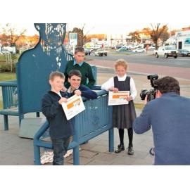 Winners of the 2009 Childrens' Banjo Paterson Writing Awards at the Banjo Paterson Sculpture
