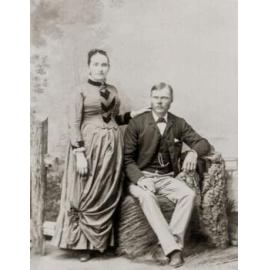 Margaret Mary Griffin and Alfred Andrew Patterson on their wedding day, Orange, 27 July 1887