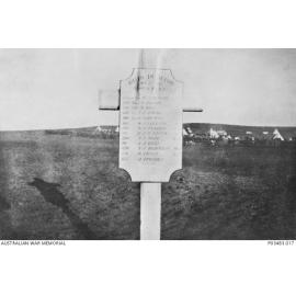 Commemorative plaque erected in the memory of 13 men of the 11th Australian Light Horse killed in action 7 November 1917 near Gaza, Palestine