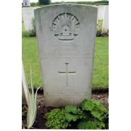 Bernard Ambrose Coyte's headstone, Jeancourt Communal Cemetery Extension, France