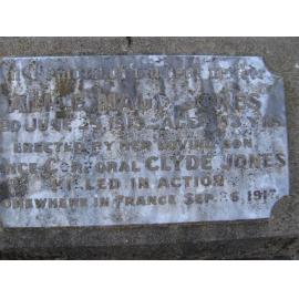  Robert Clyde Jones memorial plaque, Orange Cemetery