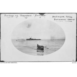 SS ''Barunga'' after a torpedo attack, 15 July 1918