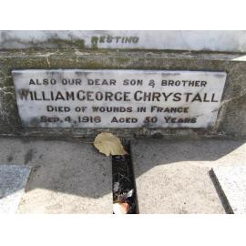 William George Chrystall cemmemorative plaque