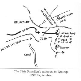 Map of the Battle of Nauroy 1918