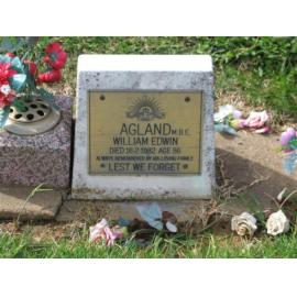 William Edwin Agland's headstone