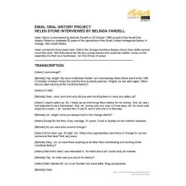 Helen Stone interviewed by Belinda Fardell