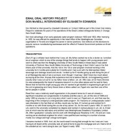 Don McNeill interviewed by Elisabeth Edwards