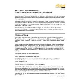 Joan Townsend interviewed by Gai Winter