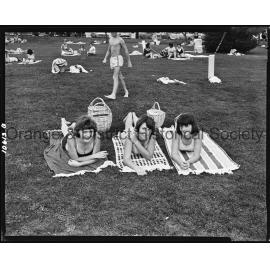 Sunbathing at the pool