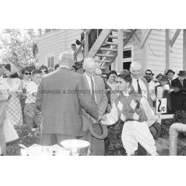 Orange Cup presentation to winning jockey