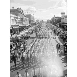 Secondary School children at Anzac Day march