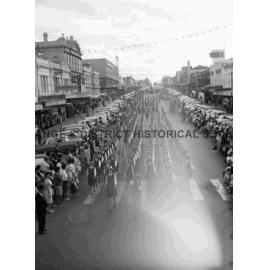 Secondary School children at Anzac Day march
