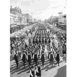 Secondary School children at Anzac Day march