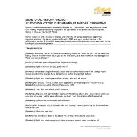 Morton Offner interviewed by Elisabeth Edwards