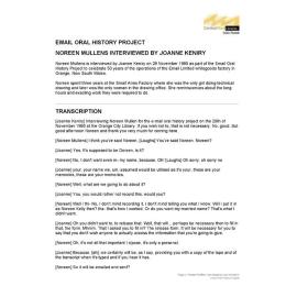 Noreen Mullins interviewed by Joanne Keinry