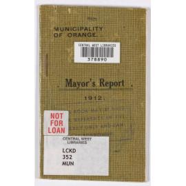 Municipality of Orange, Mayor's Report 1912