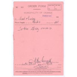 Municipality of Orange Order Form no 365
