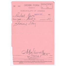 Municipality of Orange Order Form no 364