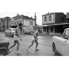 Runners crossing Summer Street