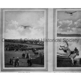 Copies old photos of Orange Showground & aeroplane over Showground
