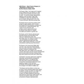 Battlefields and Blossoms - 2005 first prize bush poetry category
